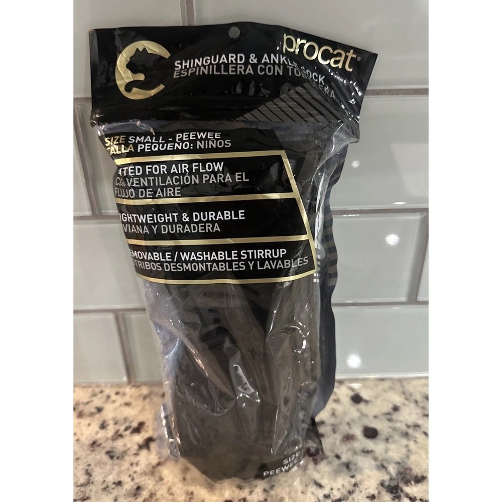 New ProCat Technique Stirrup Guards PEEWEE Youth Small Shin guards & Ankle Sock